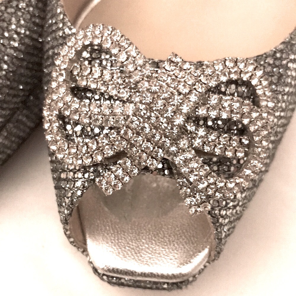 Jimmy Choo 38 1/2 EU Glitter/Silver